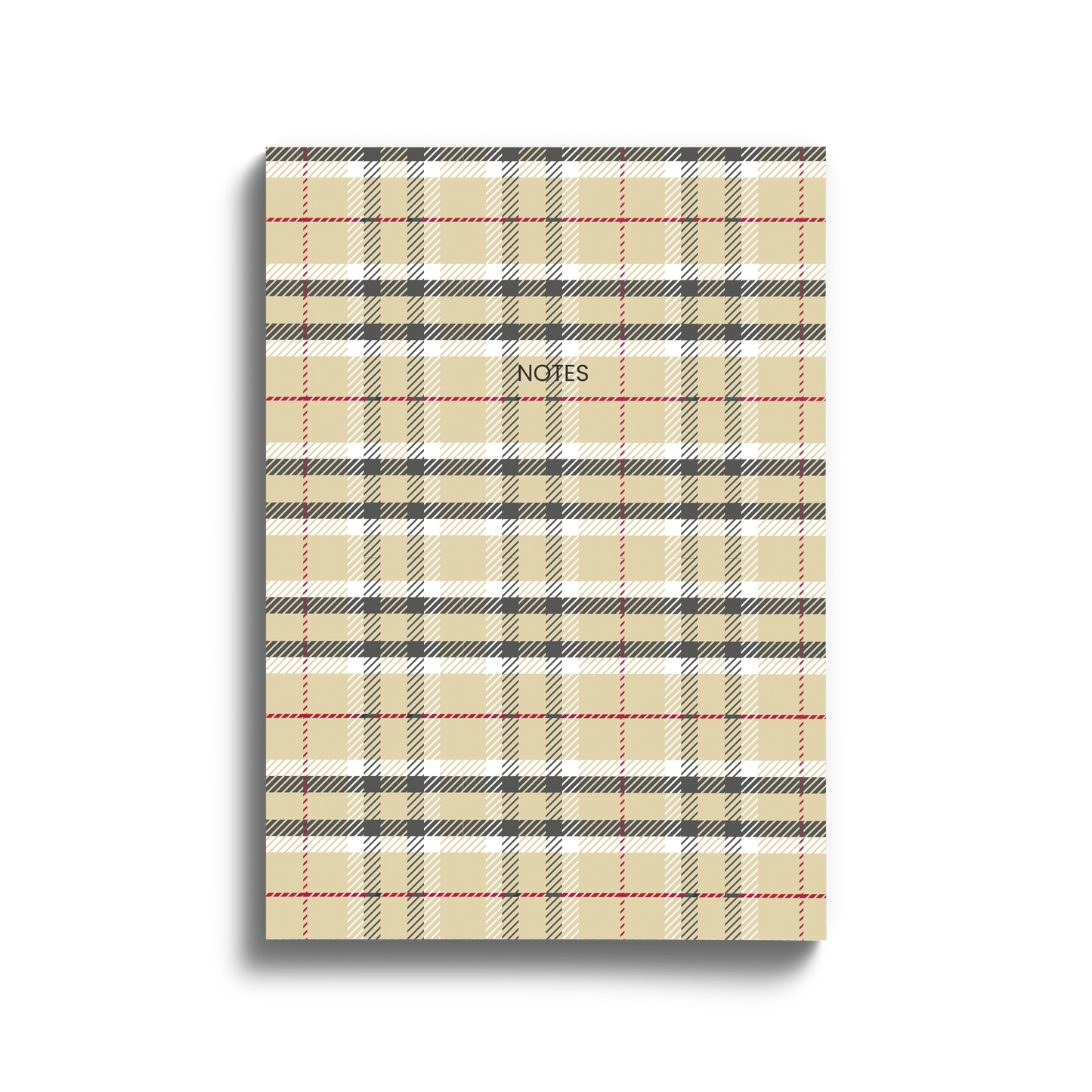 Beige Tartan Checks - Soft Cover Notebooks