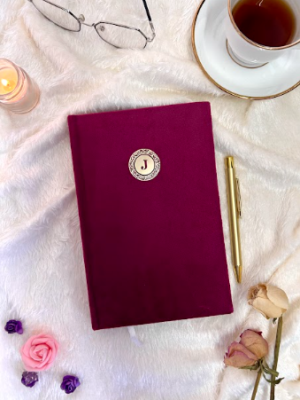 Maroon A5 Velvet Diary
