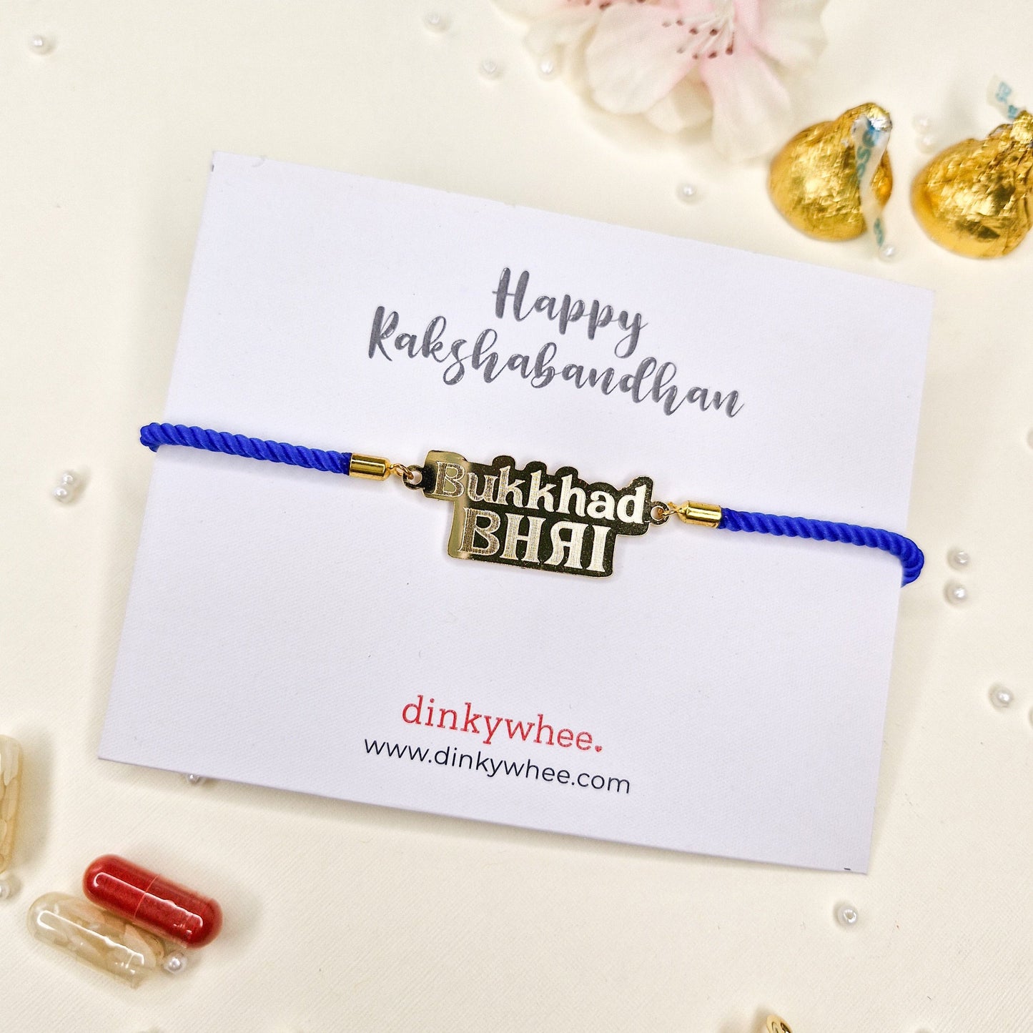 Metal charm rakhi