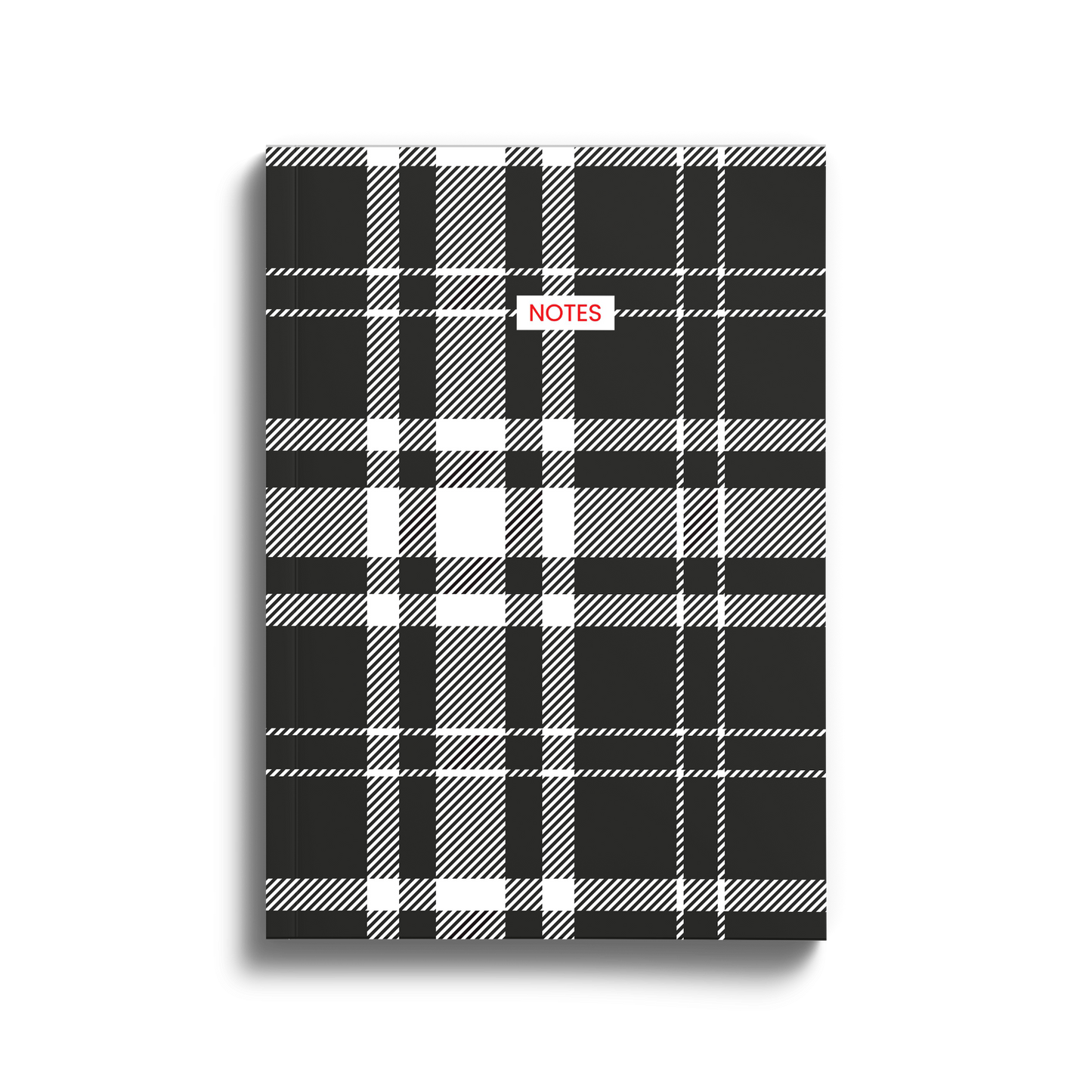 Black & White Plaid Checks - Soft Cover Notebooks