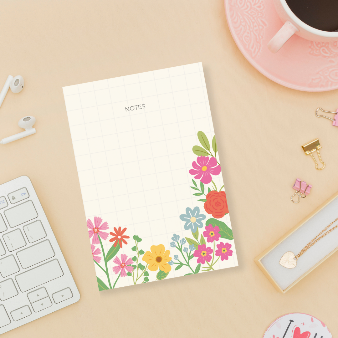 Cream floral - A6 Notepads | Tear-off notepads