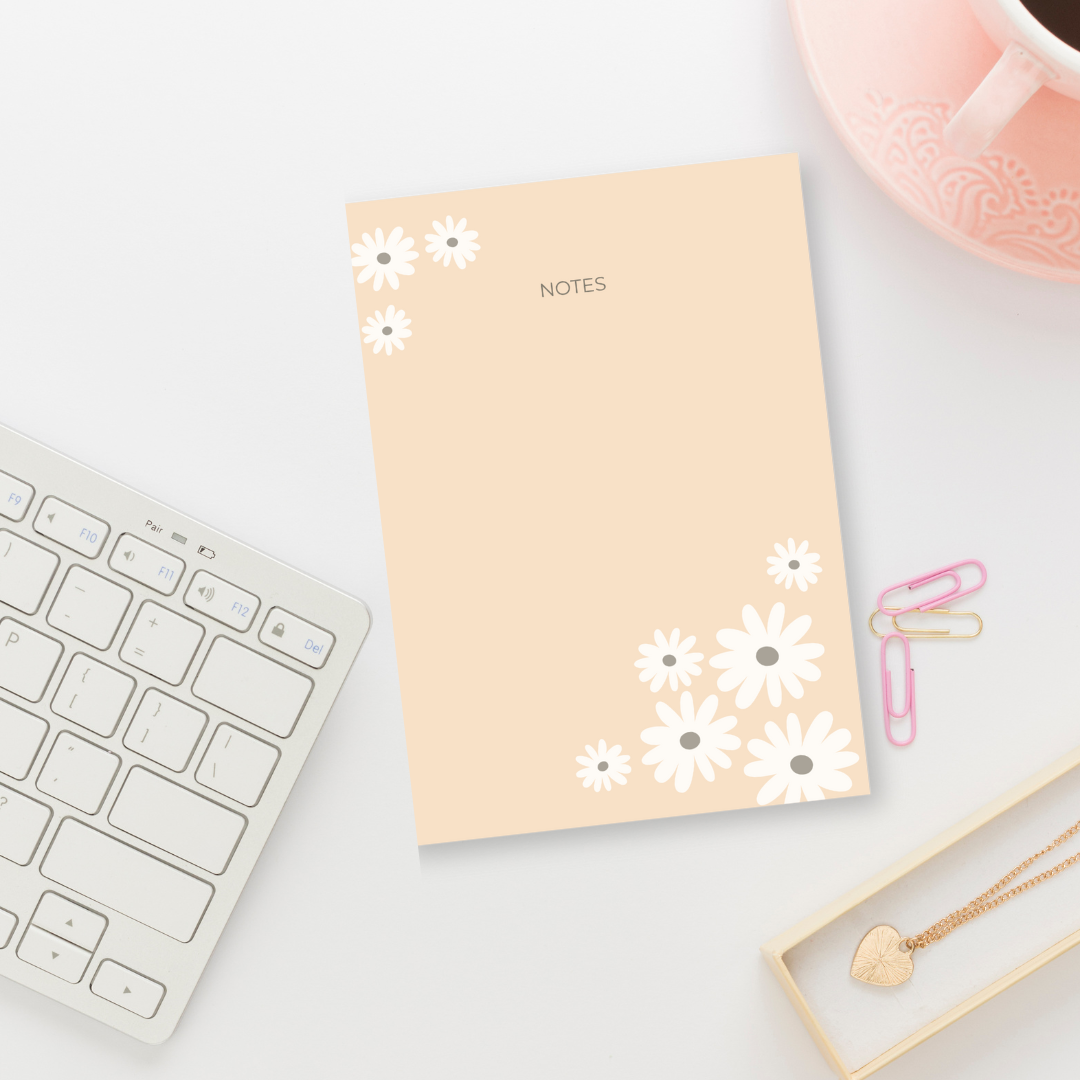 Beige floral - A6 Notepads | Tear-off notepads