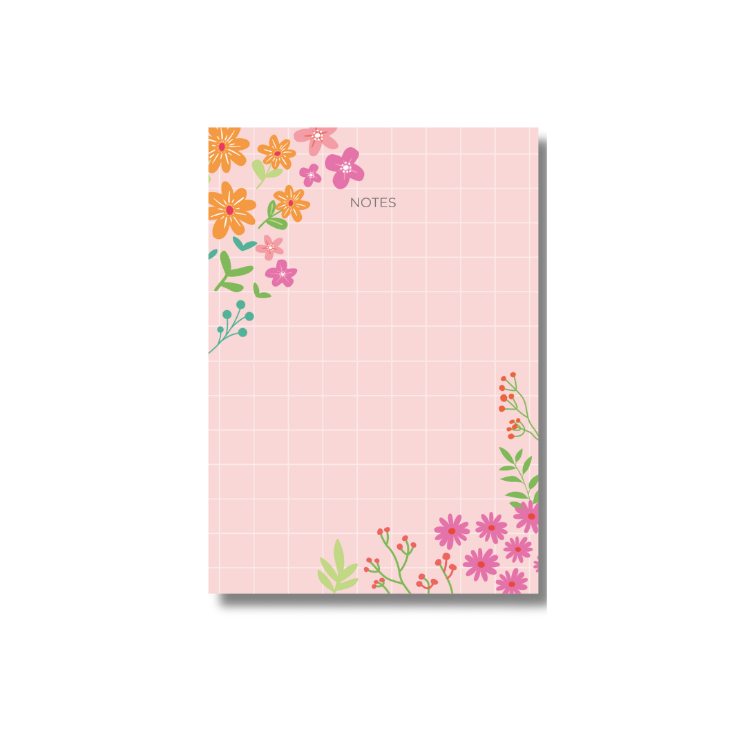 Pink floral - A6 Notepads | Tear-off notepads