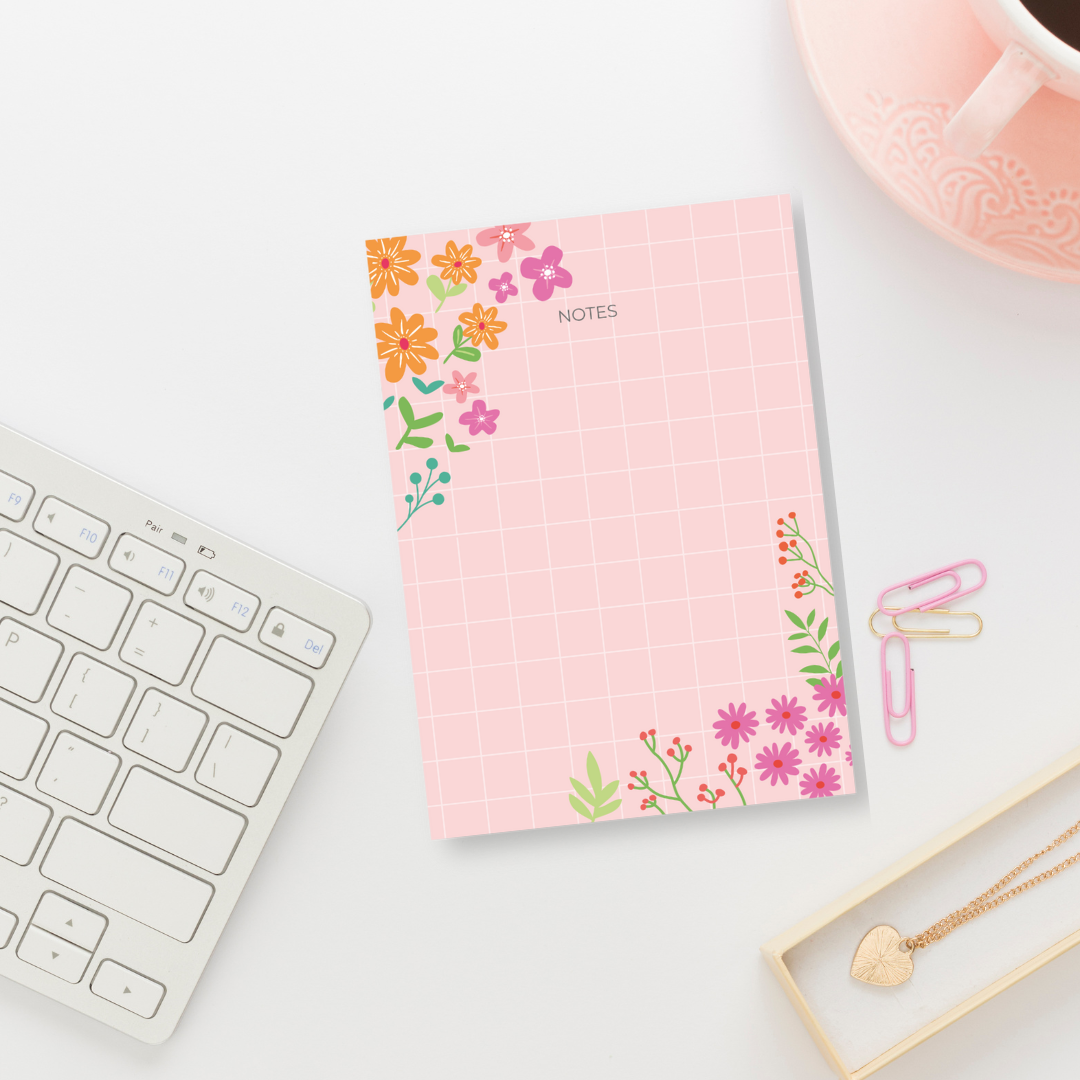 Pink floral - A6 Notepads | Tear-off notepads