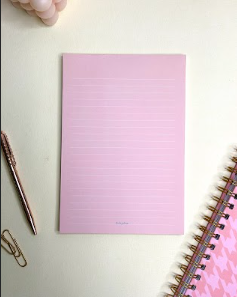 Peach Houndstooth set | Hardcover notebook & Notepad set
