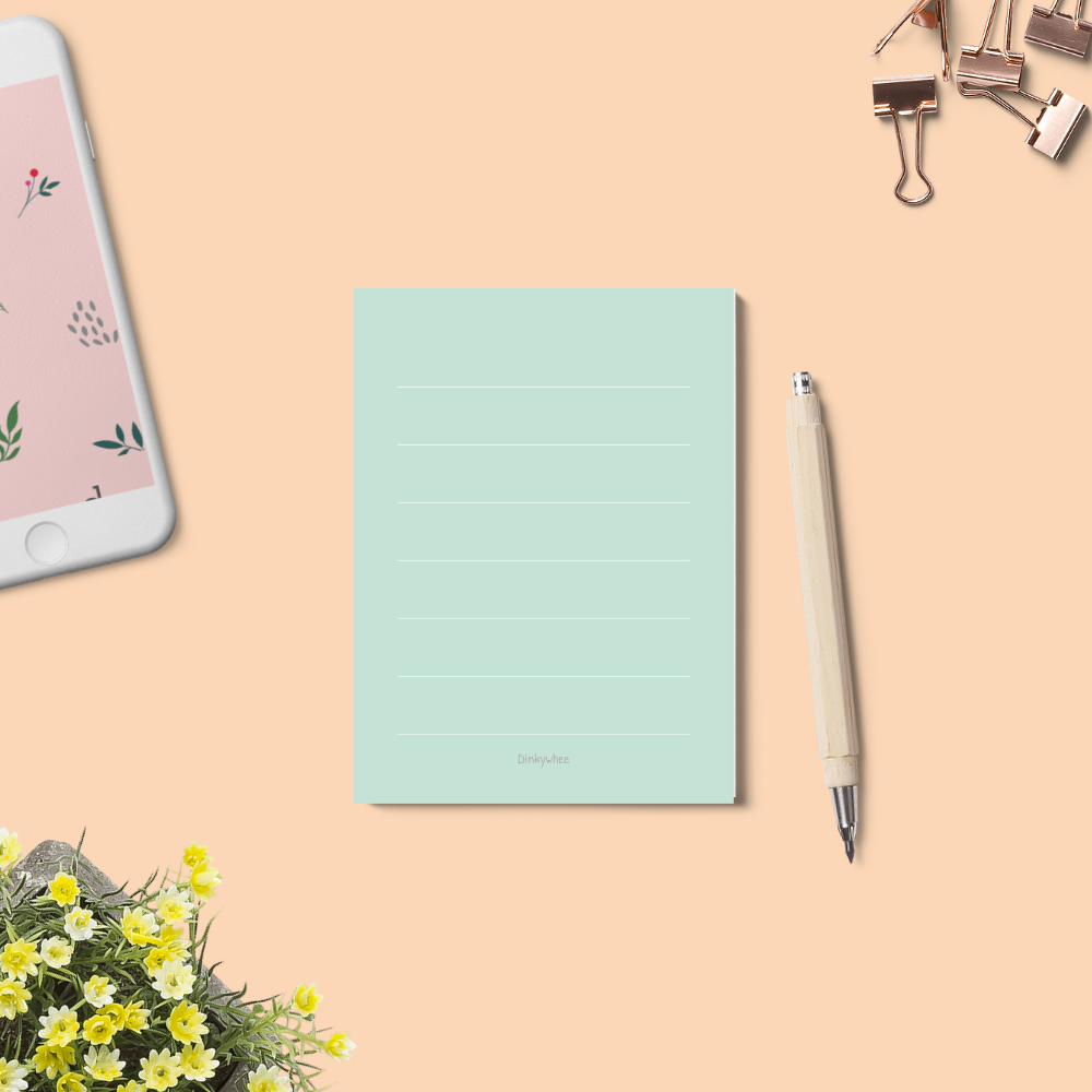 dinkywhee Little Buddy - Sage Green - A6 Notepads | Tear-off Notepads