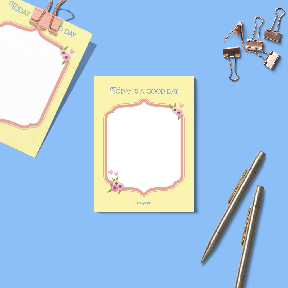 dinkywhee Victorian Rose - Good Day Little Buddy - A6 Notepads