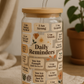 Daily Reminders Glass Tumbler - Brown