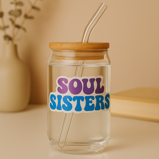 Soul Sisters Glass Tumbler - Round