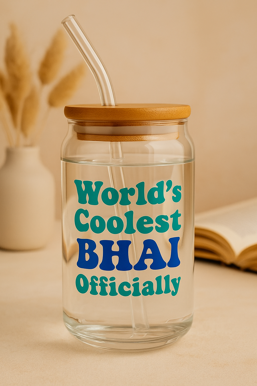 Coolest Bhai Glass Tumbler - Round