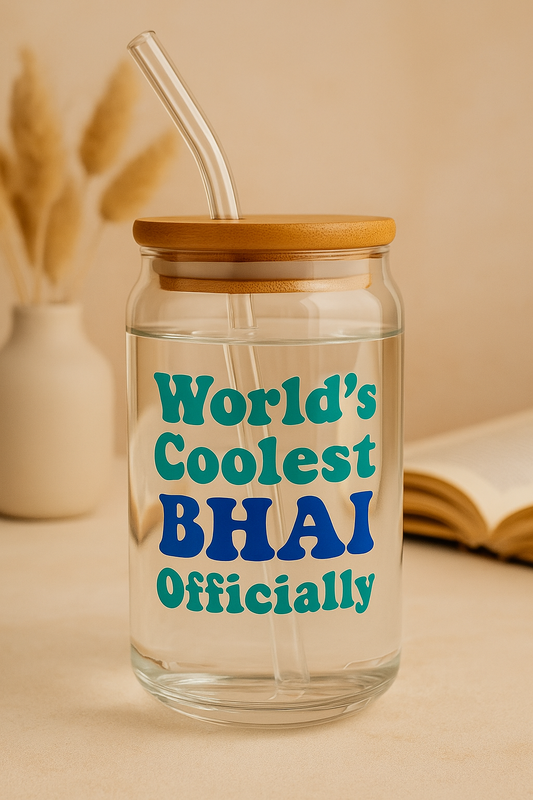Coolest Bhai Glass Tumbler - Round
