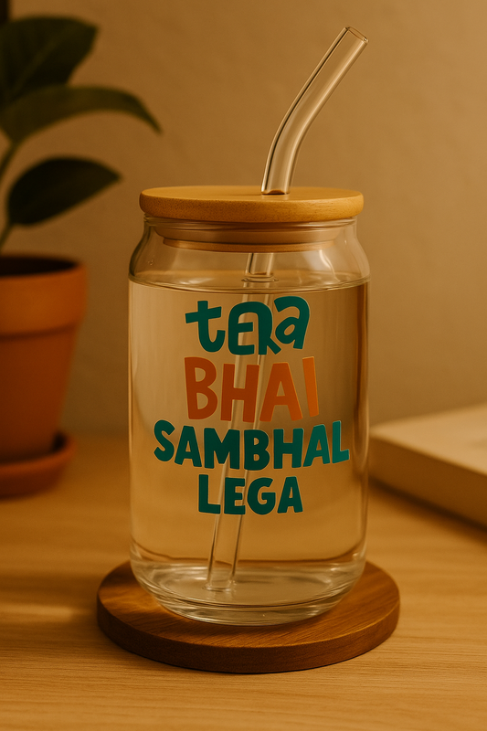Bhai Sambhalega Glass Tumbler - Round