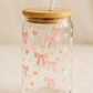 Bow Love Glass Tumbler - Round