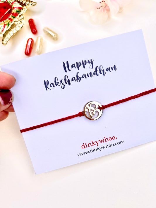 Set of 3, Gold plated charm Rakhi