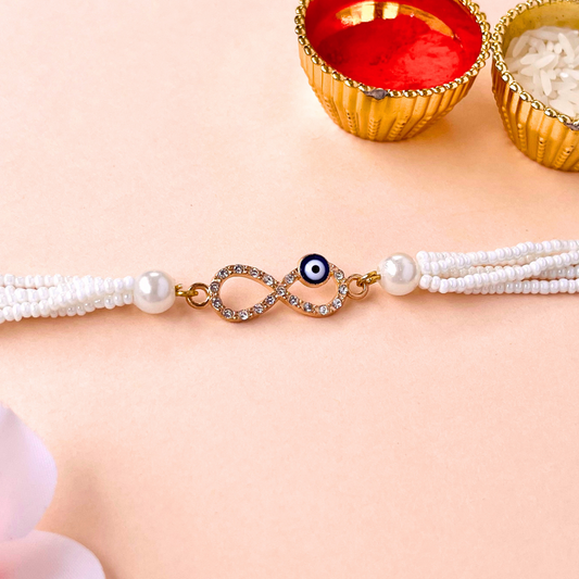 BHAI INFINITY Pearl EVIL EYE BRACELET RAKHI