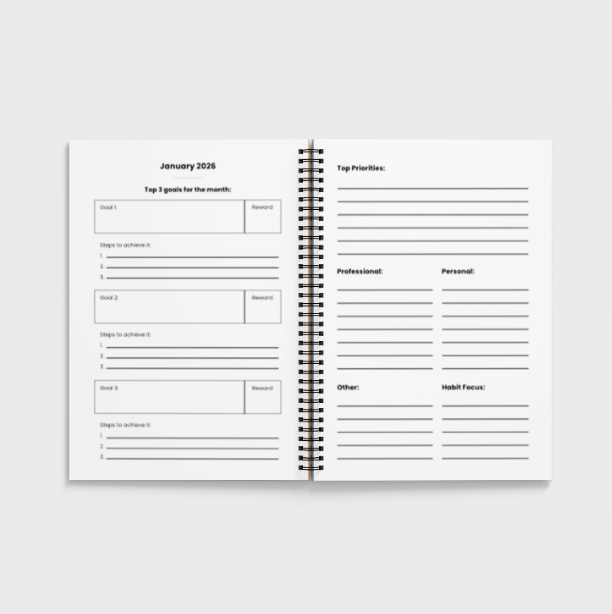 Pink Pahadi - 2026 Weekly Layout Planner