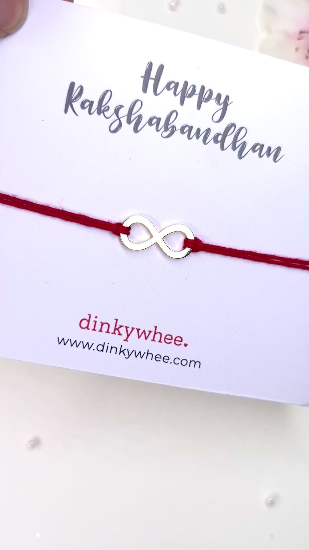 Infinity gold plated rakhi
